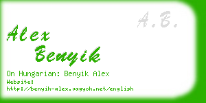 alex benyik business card